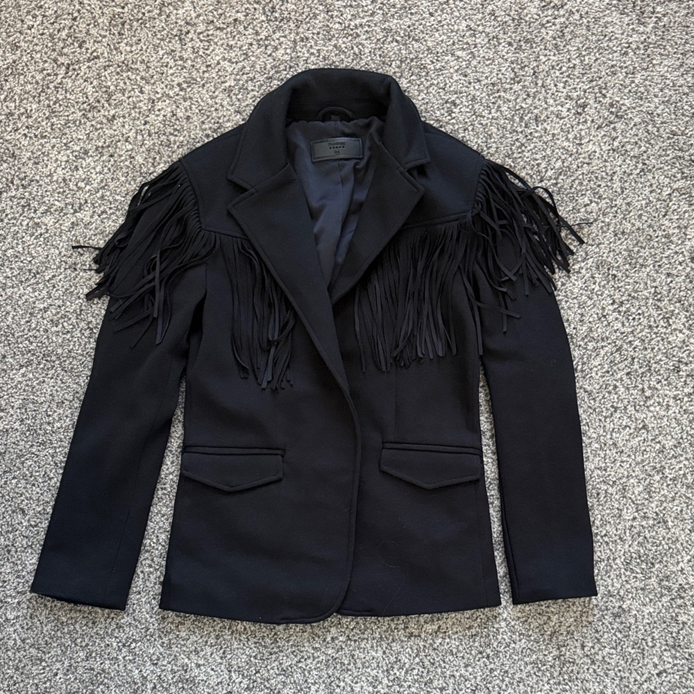 Blank NYC Black Fringe Blazer - XS